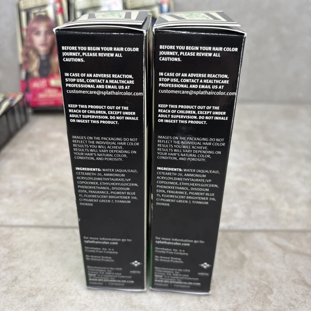 Lot of 2 Splat Halloween Green Temporary Hair Color Dye Hair Makeup Washes Out